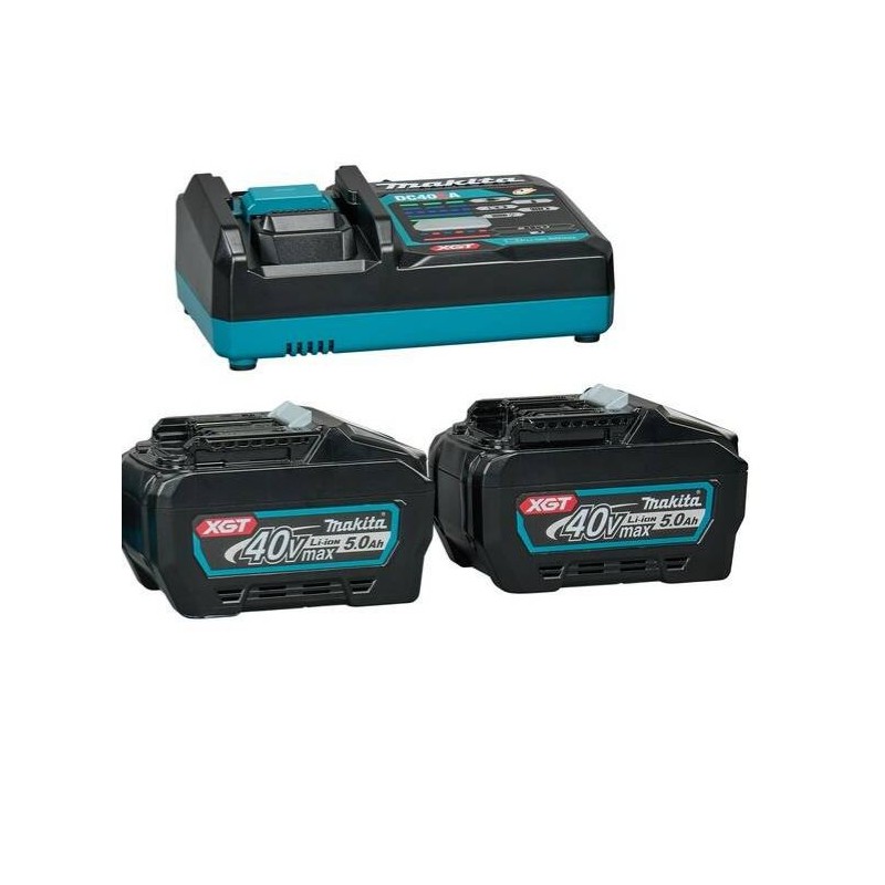 Makita Xgt 40v Set Mit 2 X 5,0 Ah Akkus + Dc40ra Schnellladegerät