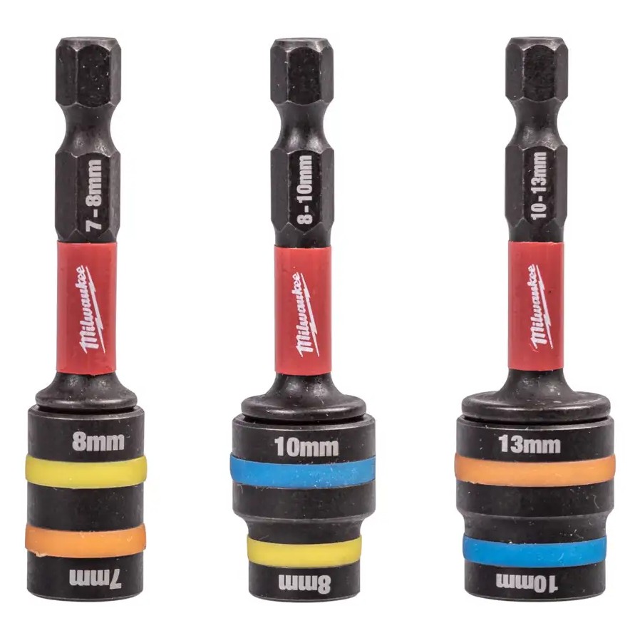 Milwaukee Doppelmagnet-bit-set (7/8 Mm, 8/10 Mm, 10/13 Mm), 3-teilig