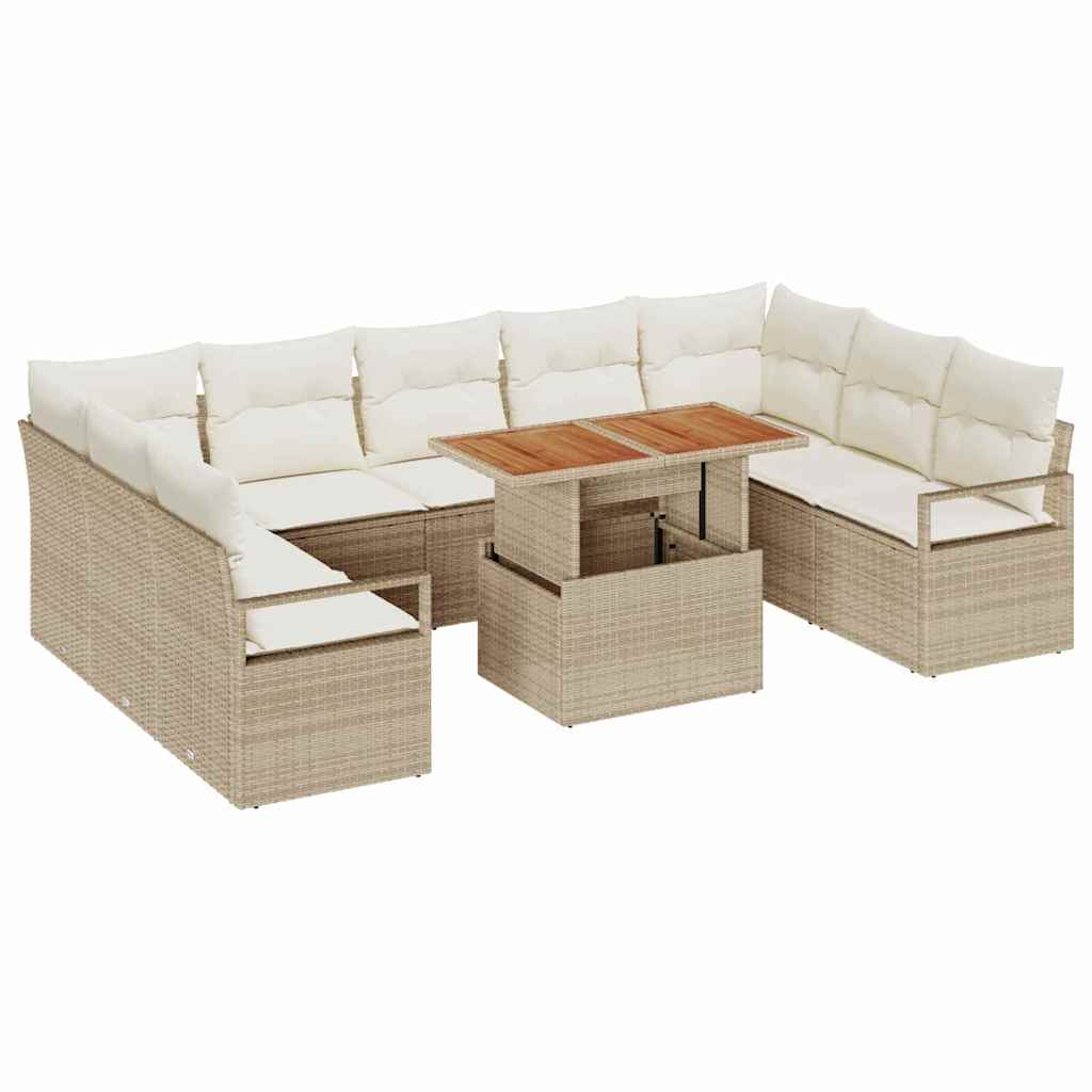 Maison Exclusive - Garten-sofa-set 10 Stk. Beige Poly Rattan
