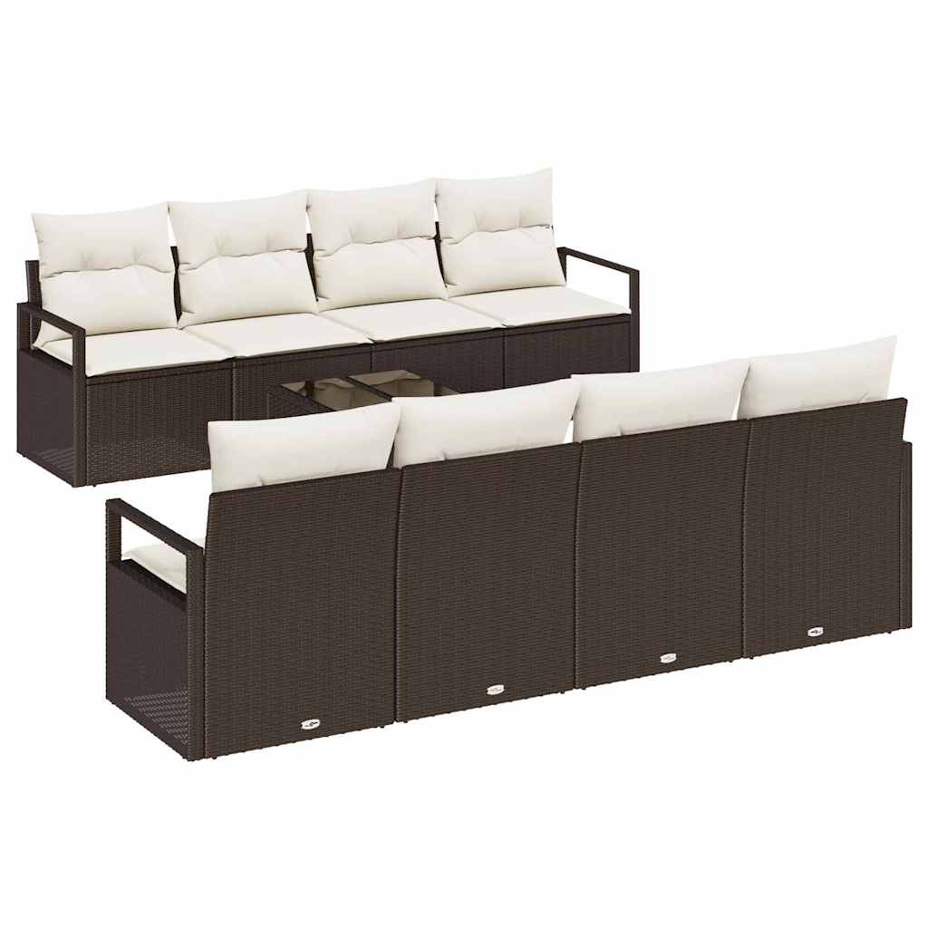Maison Exclusive - Gartensofa-set 9 Stk. 8-sitzanzahl Braun Und C