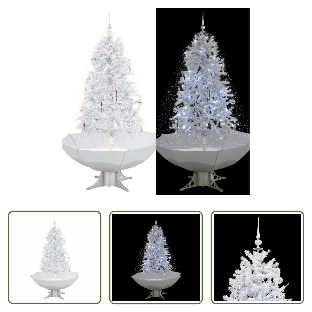 Schneefall - Schneiender Weihnachtsbaum Mit Schirmfuß Weiß 170 Cm