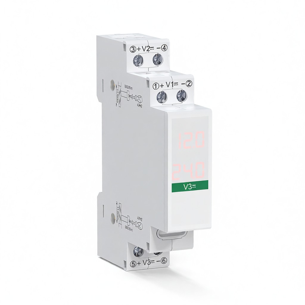 Kompaktes Gleichstrom-voltmeter (11–310 V) Mit Intelligenter Led-digitalanzeige Und Schienenspannungsdetektor