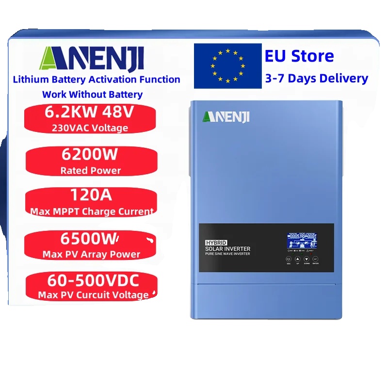 Hybrid-solarwechselrichter, 48v, 120a Mppt-controller, Reine Sinuswelle, Anj-6200w-48v-wifi