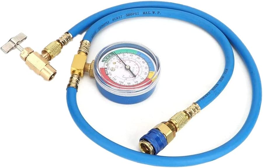 Universeller 1 M Langer Kfz-druckschlauch Für R134a-kältemittel (kupfer) Mit Manometer