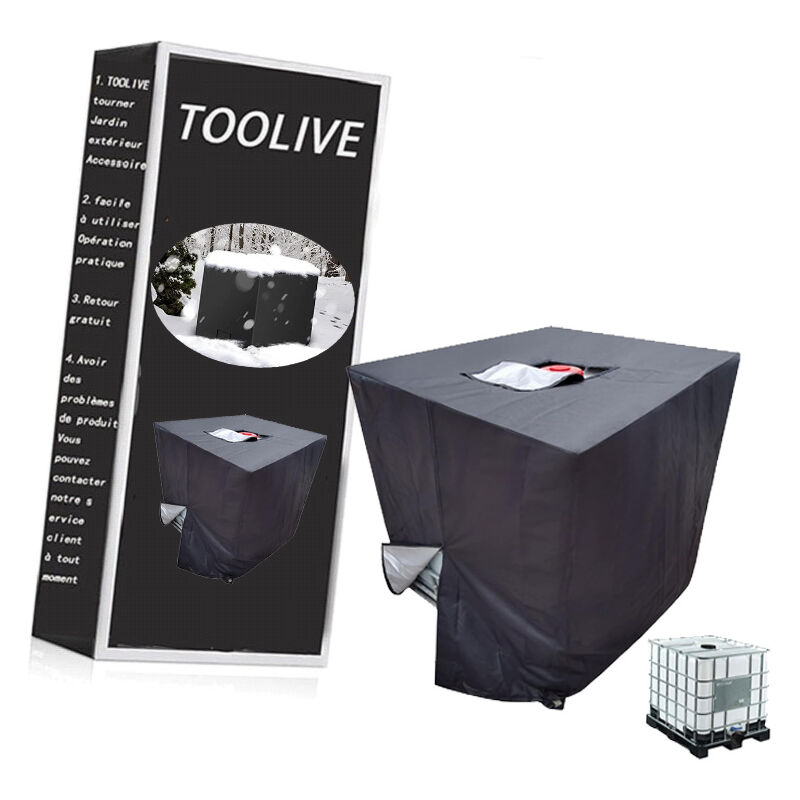 Wassertankabdeckung, 1000-liter-ibc-tankabdeckung Mit Rechteckigem Deckel (25 X 25 Cm), Staubdicht, Uv-beständig, Regendicht (116 X 100 X 120 Cm), Aamunpa