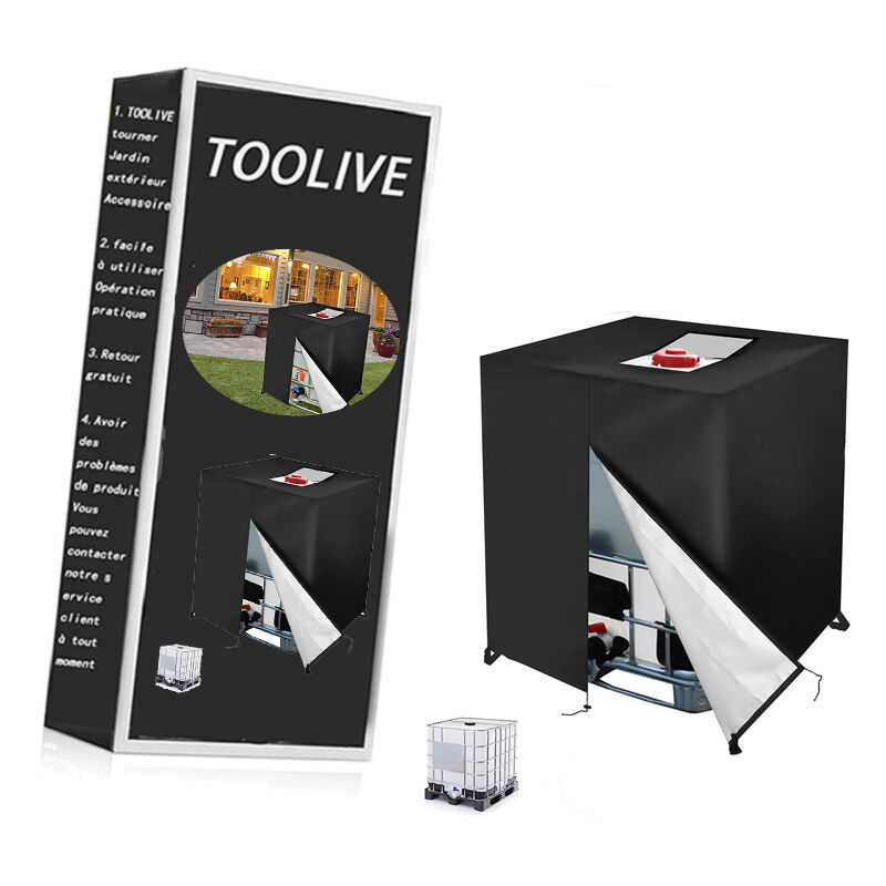 Dwcouple Plane Für 1000-liter-ibc-container, 420d-wassertankdeckel, Uv-beständige Und Staubdichte Ibc-containerabdeckung, Schutzplane Mit Reißverschluss (120 X 100 X 116 Cm), Aamunpa