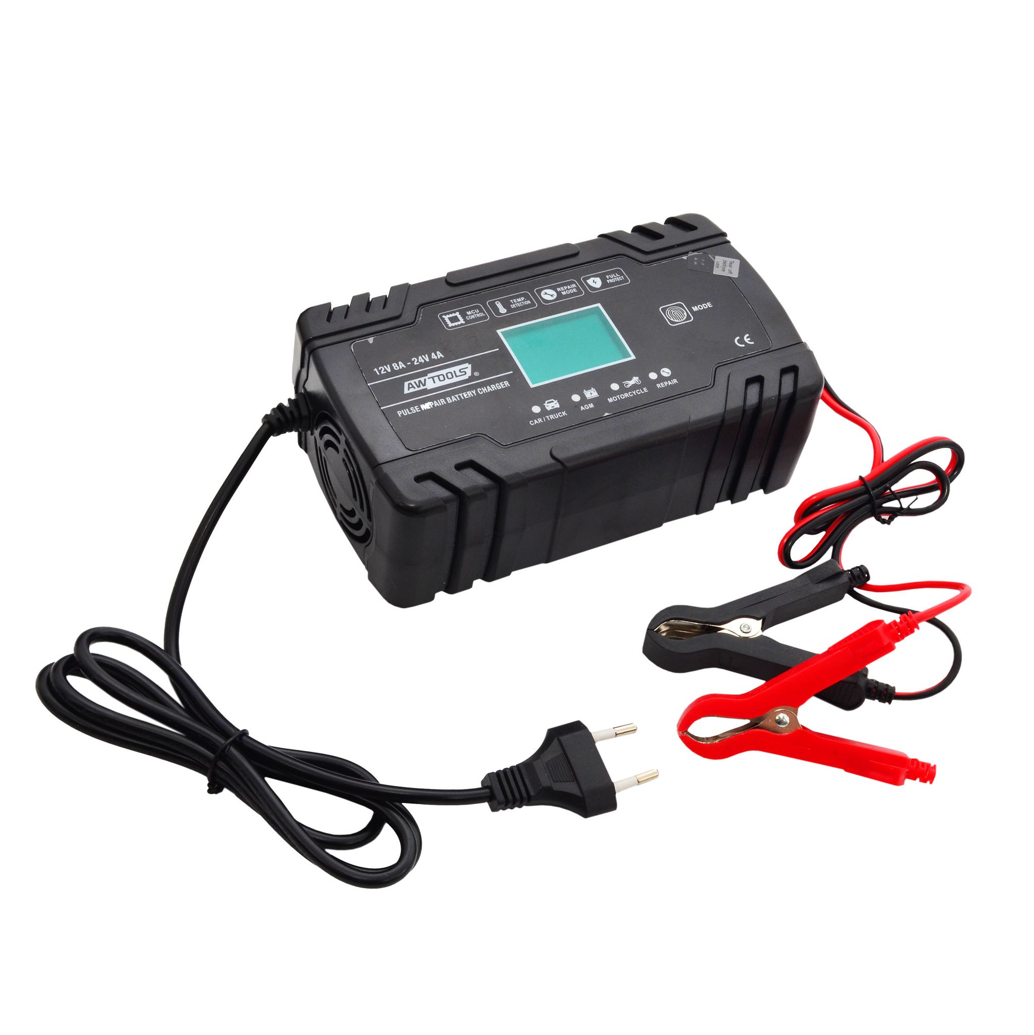 Intelligentes Ladegerät Mit Lcd-display, Awtools 12/24v 8a Regeneration