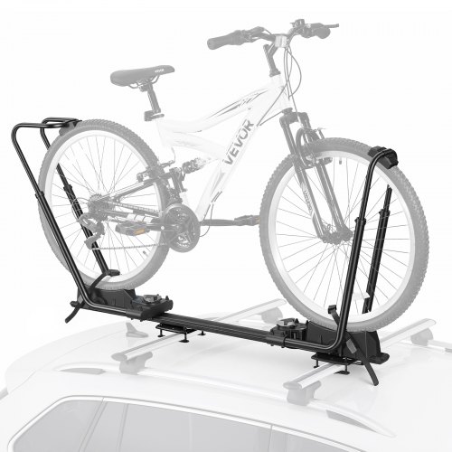 VEVOR Aufrechter Dachfahrradträger für 1 Fahrrad Doppelarmträger Klappbar, 20 kg Tragkraft, Aluminiumlegierung, Q235-Stahl, mit Befestigung ohne Rahmenkontakt, Sicherheitsschnalle und Montagezubehör