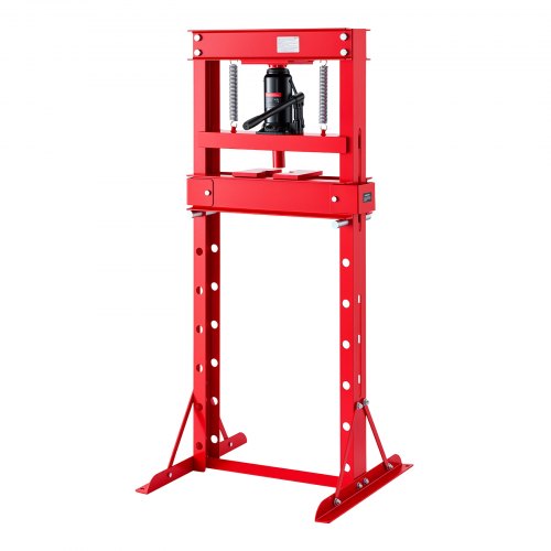 VEVOR Werkstattpresse mit H-Rahmen 20 t Hydraulikpresse Q235B Stahl Rot für Biegen, Richten, Pressen und Stanzen, mit 7 Höhenstufen, Druckbegrenzungsventil, Verlängertem Griff und Pressplatten