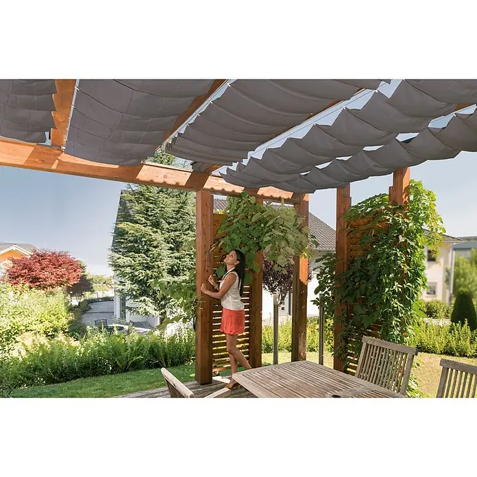 Windhager Sonnensegel Seilspanntechnik Komplett-Set (L x B: 2,7 x 1,4 m, Anthrazit)