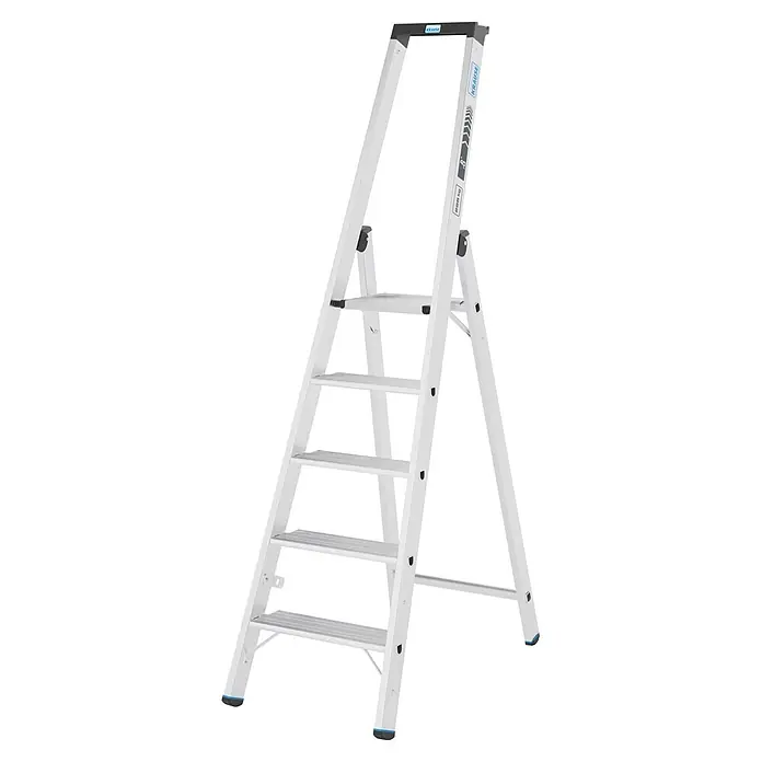 Krause Stehleiter XL 1x5 (Anzahl Tritte: 5 Stk., Arbeitshöhe: 205 cm, Belastbarkeit: 225 kg, Aluminium)