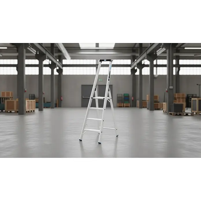 Krause Stehleiter XL 1x6 (Anzahl Tritte: 6 Stk., Arbeitshöhe: 230 cm, Belastbarkeit: 225 kg, Aluminium)