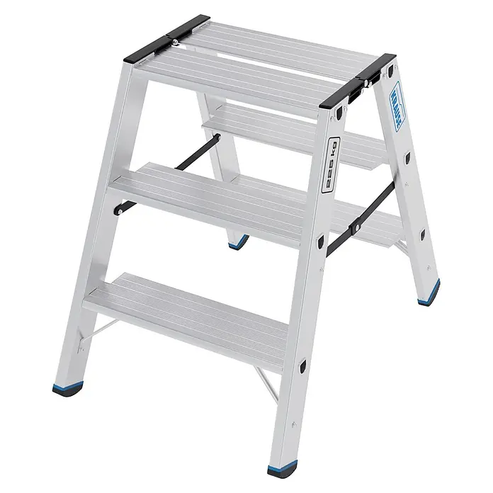 Krause Doppel-Klapptritt 2X3 Stufen (Anzahl Tritte: 6 Stk., Belastbarkeit: 225 kg, Aluminium)