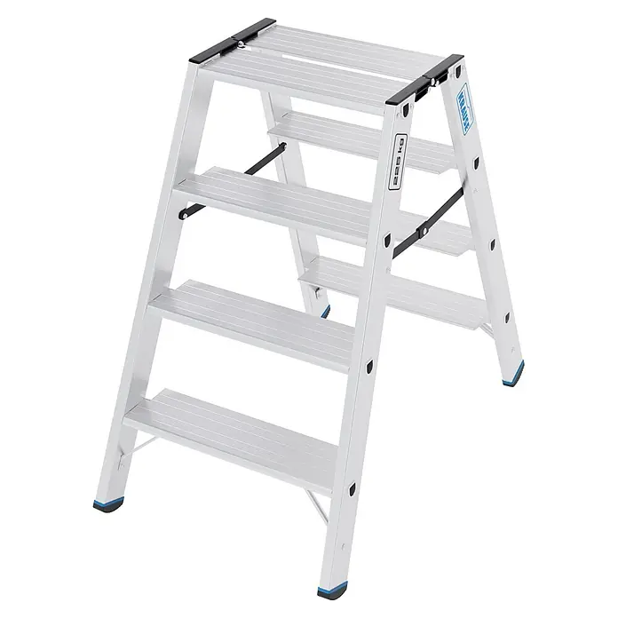 Krause Doppel-Klapptritt 2X4 Stufen (Anzahl Tritte: 8 Stk., Belastbarkeit: 225 kg, Aluminium)