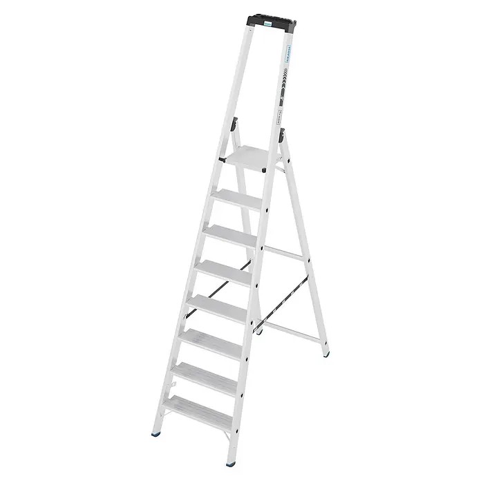 Krause Stehleiter XL 1x8 (Anzahl Tritte: 8 Stk., Arbeitshöhe: 275 cm, Belastbarkeit: 225 kg, Aluminium)