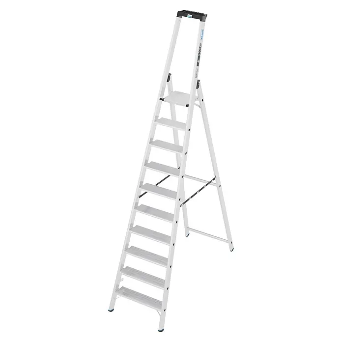 Krause Stehleiter XL 1x10 (Anzahl Tritte: 10 Stk., Arbeitshöhe: 320 cm, Belastbarkeit: 225 kg, Aluminium)