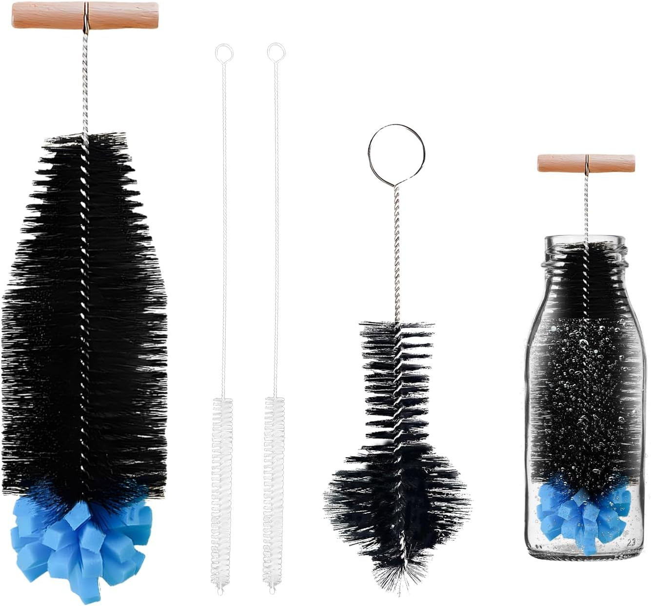 4 Stück Flaschenbürsten Set,32,5 Cm Bürste+21 Cm Bürste+30 Cm Strohhalm Reinigun Bild 2