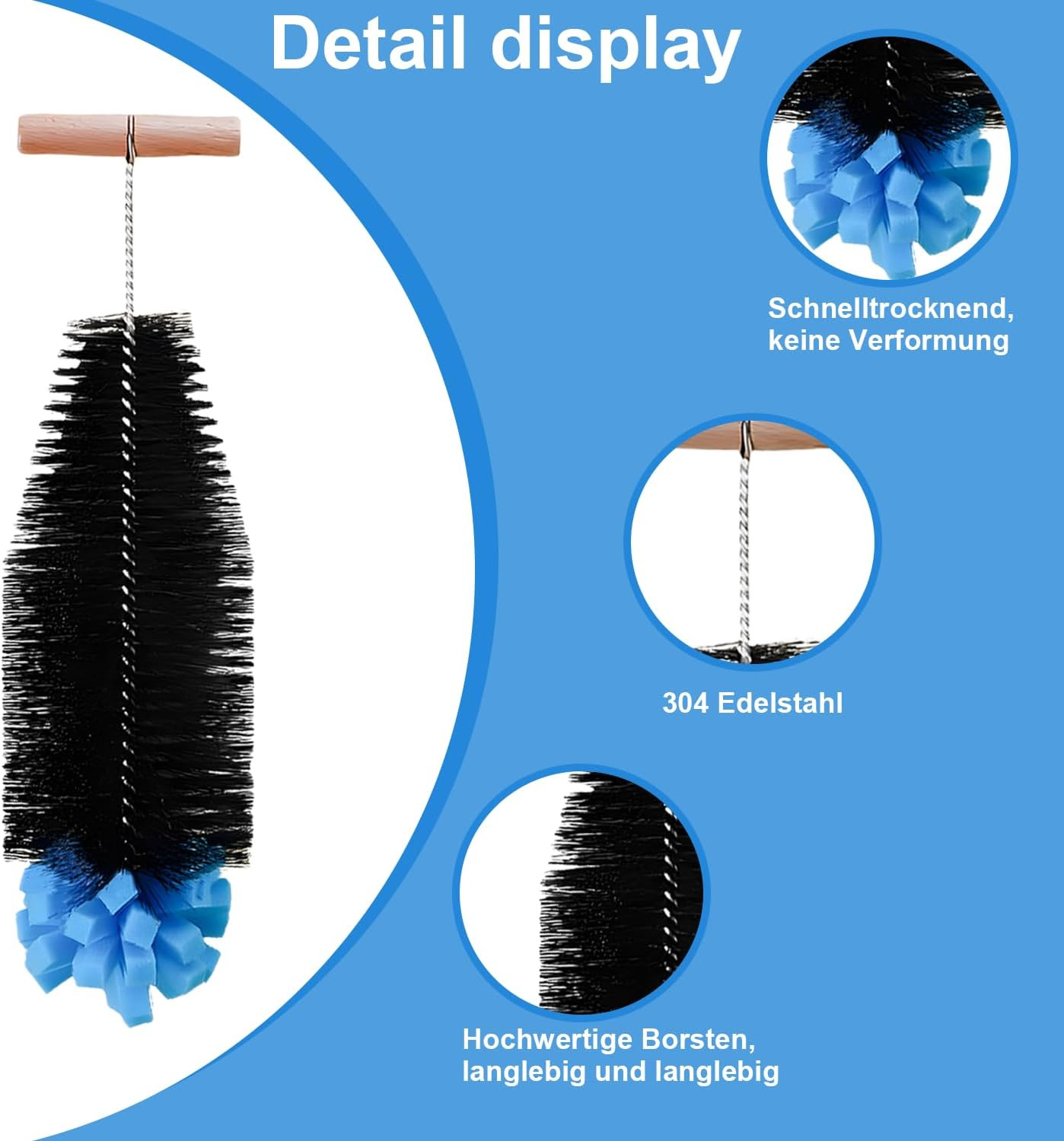 4 Stück Flaschenbürsten Set,32,5 Cm Bürste+21 Cm Bürste+30 Cm Strohhalm Reinigun Bild 7