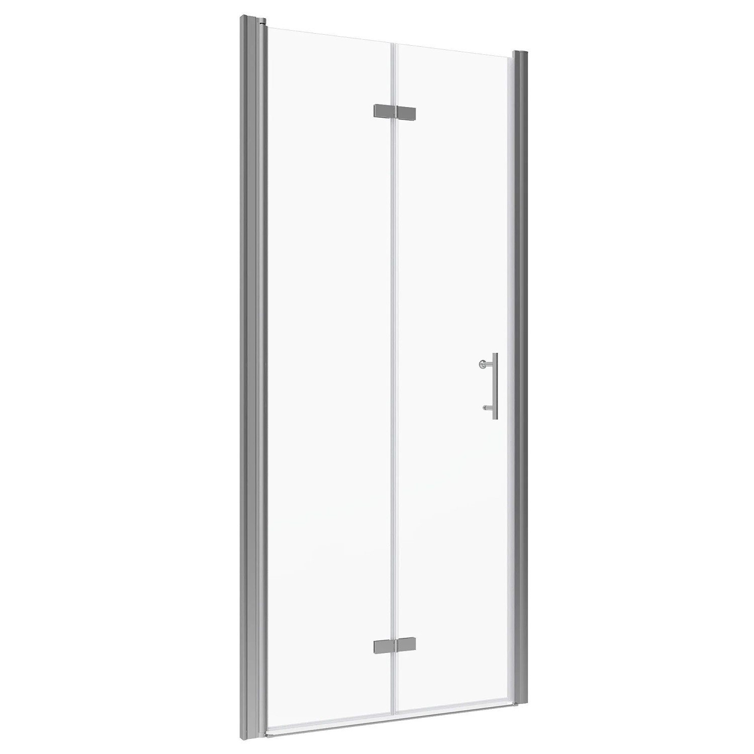 Aquabatos Duschtür 85 x 195 cm Nischentür Falttür 6 mm ESG Sicherheitsglas mit NANO Beschichtung Badezimmer Glastür Duschwand Duschabtrennung