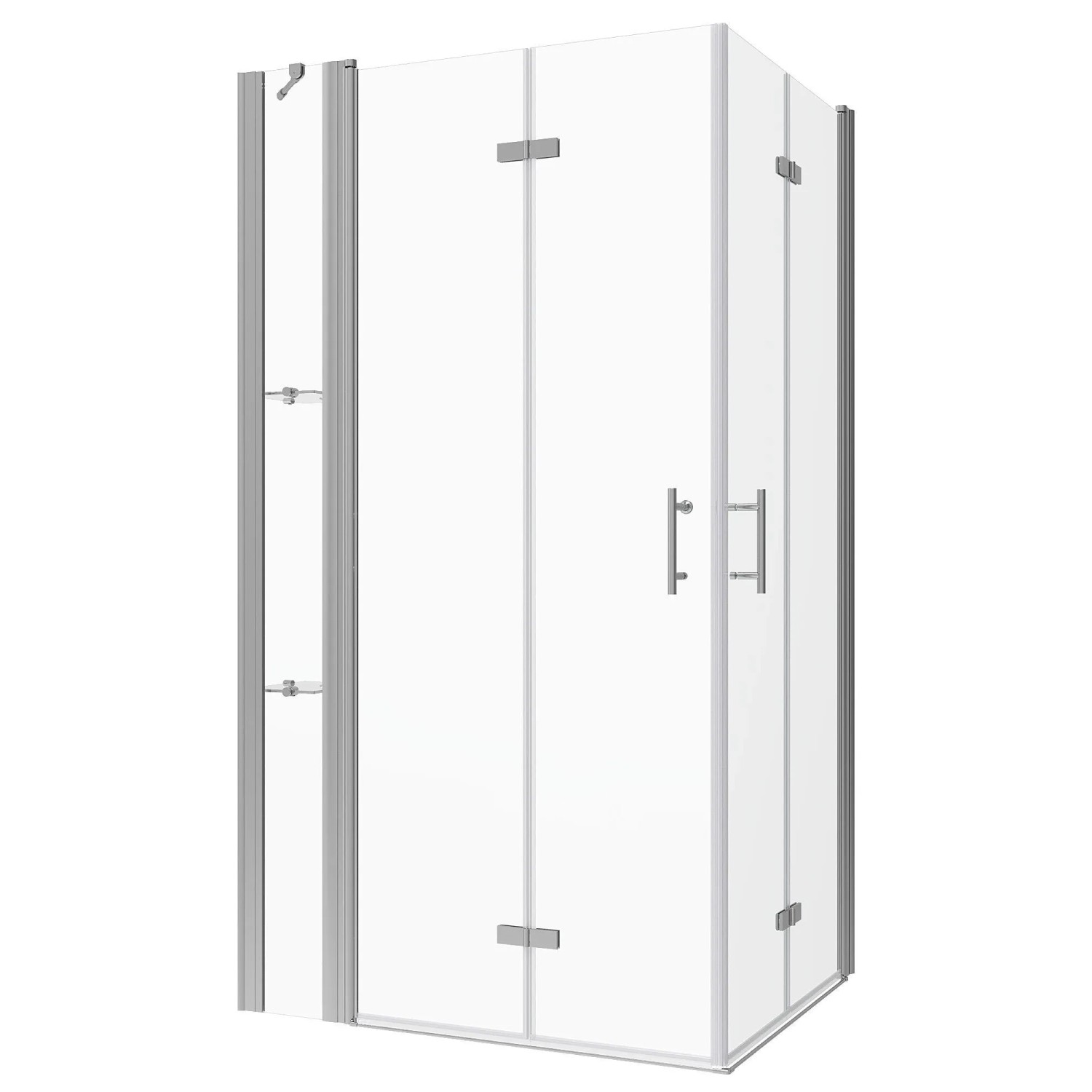 Aquabatos Faltbare Duschkabine Bad Eckdusche Duschabtrennung mit Festteil und Duschablage Nano Duschtür 115x75x197 cm
