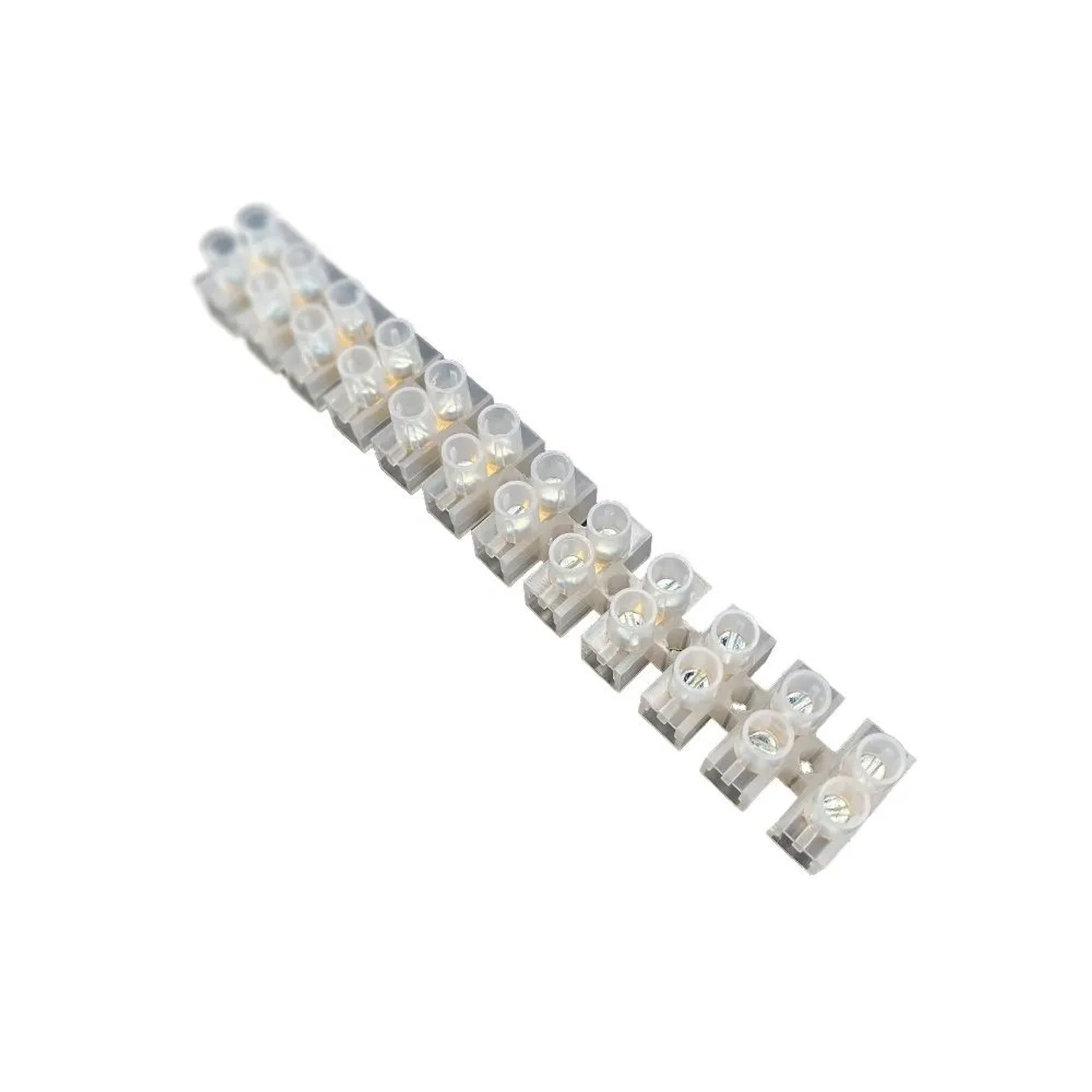 HOROZ Klemmenleiste 12-polig 6 mm² 5 A 400 V PVC Lüsterklemme Schraubklemme Messing 1 Stück