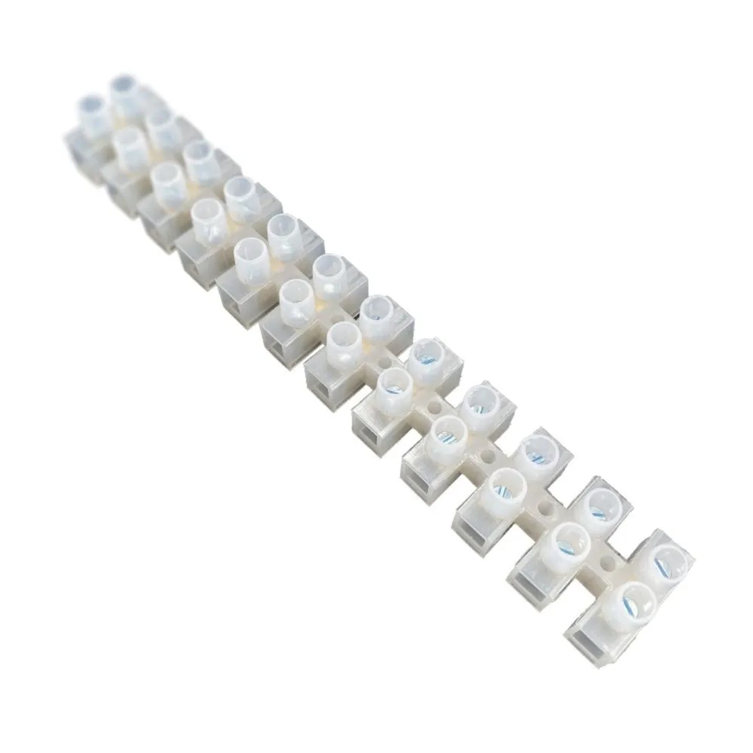 HOROZ Klemmenleiste 12-polig 16 mm² 30 A 400 V PVC Lüsterklemme Schraubklemme Messing 1 Stück