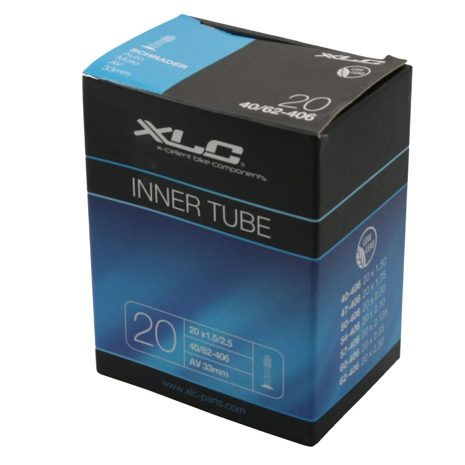 XLC Fahrradschlauch VT-A20 20 Zoll x 1.50-2.50 Zoll AV 33 mm