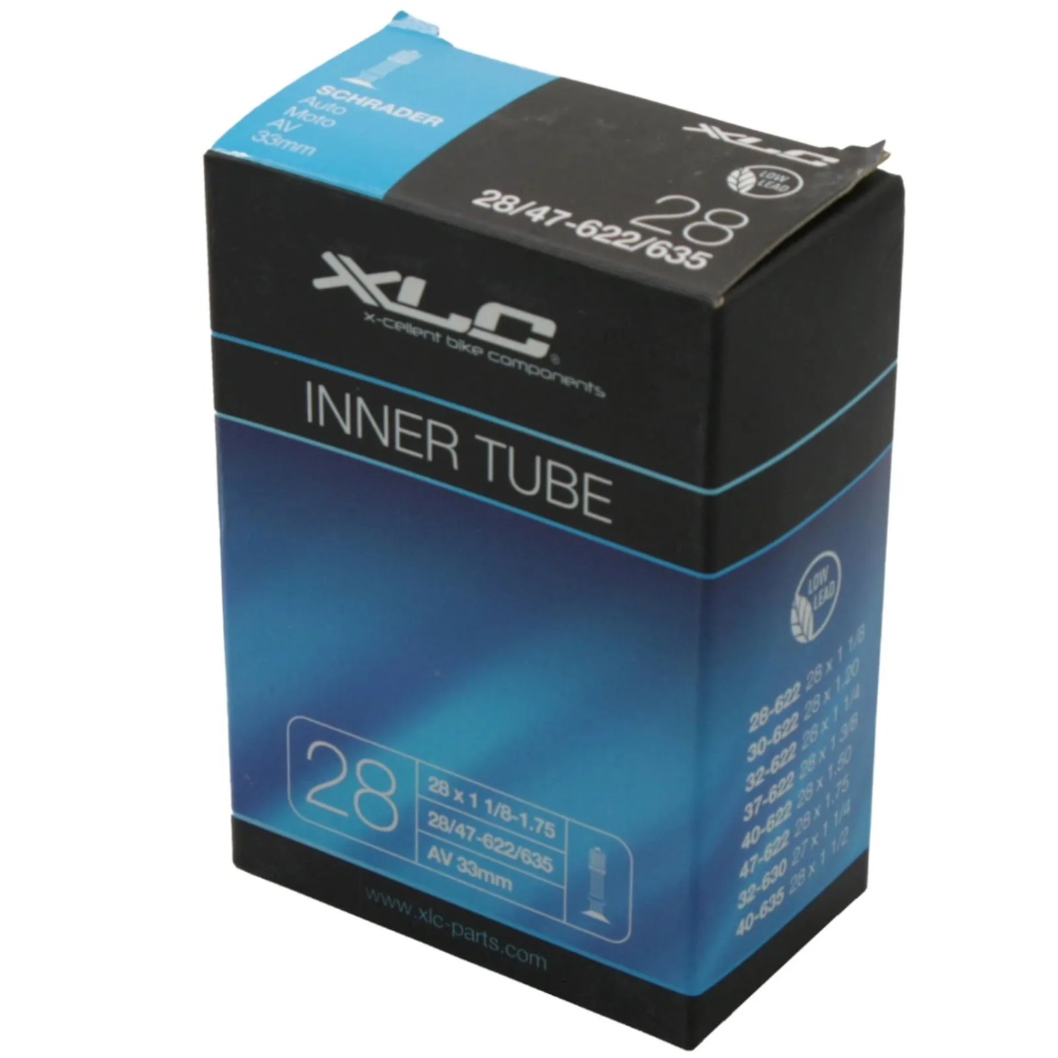 XLC Fahrradschlauch VT-A28 27/28 Zoll x 1.125-1.75 Zoll AV 33 mm