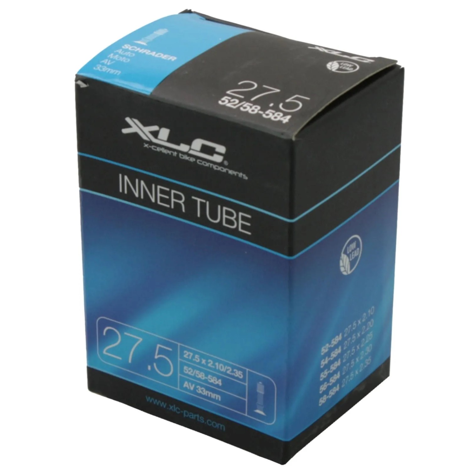 XLC Fahrradschlauch VT-A27 AV 33mm 27.5 Zoll x 2.10-2.35 Zoll