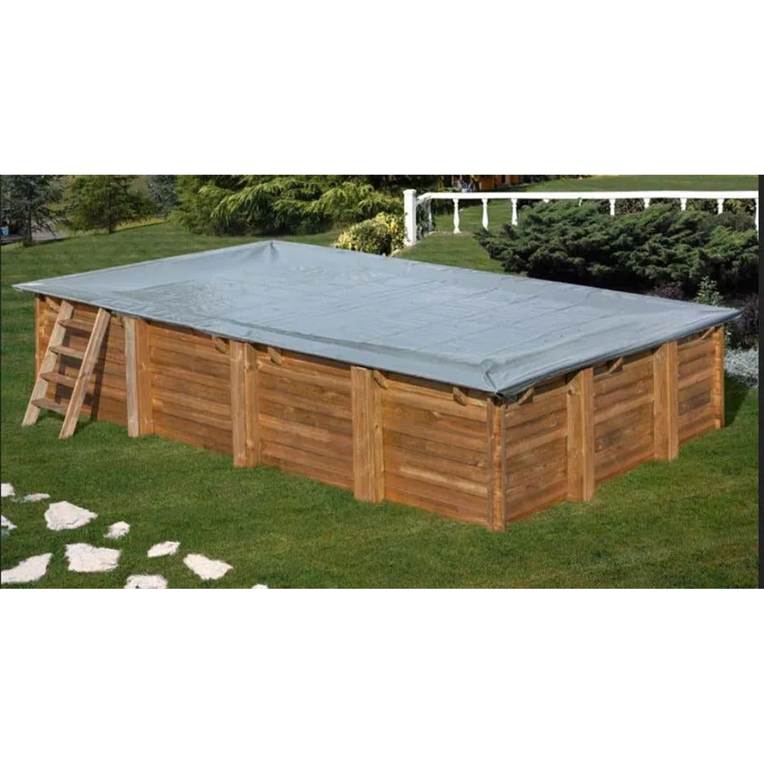Poolcrew Winterabdeckplane für Gartenpool Maui