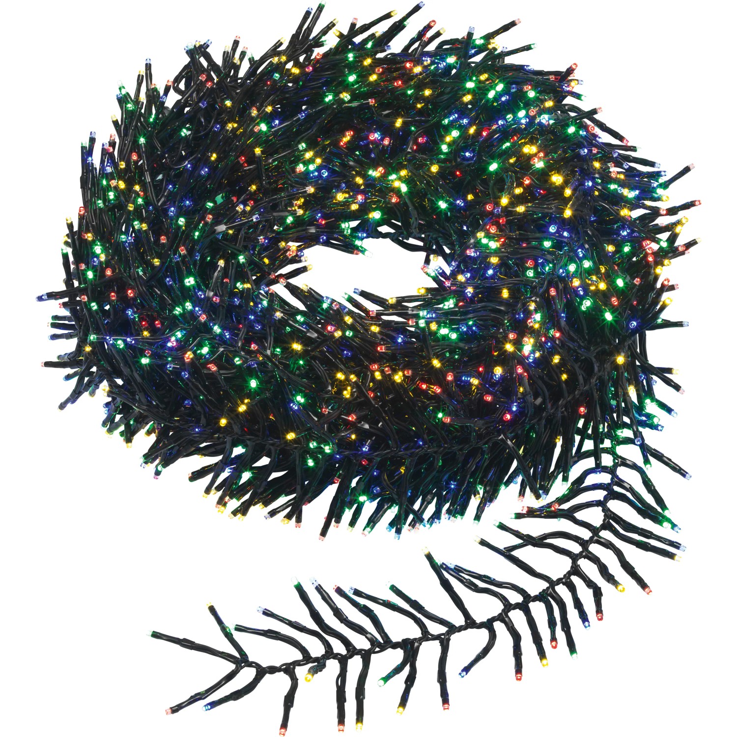 LED-Clusterlichterkette 1.920 LEDs Multi-Color Schwarzes Kabel 14,5 m