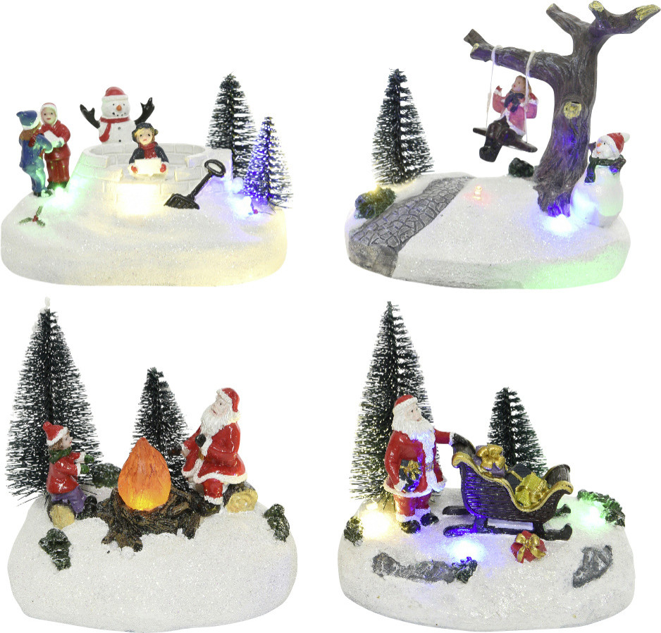 Kaemingk LED Winterszene 12,5 x 7,5 x 12 cm bunt