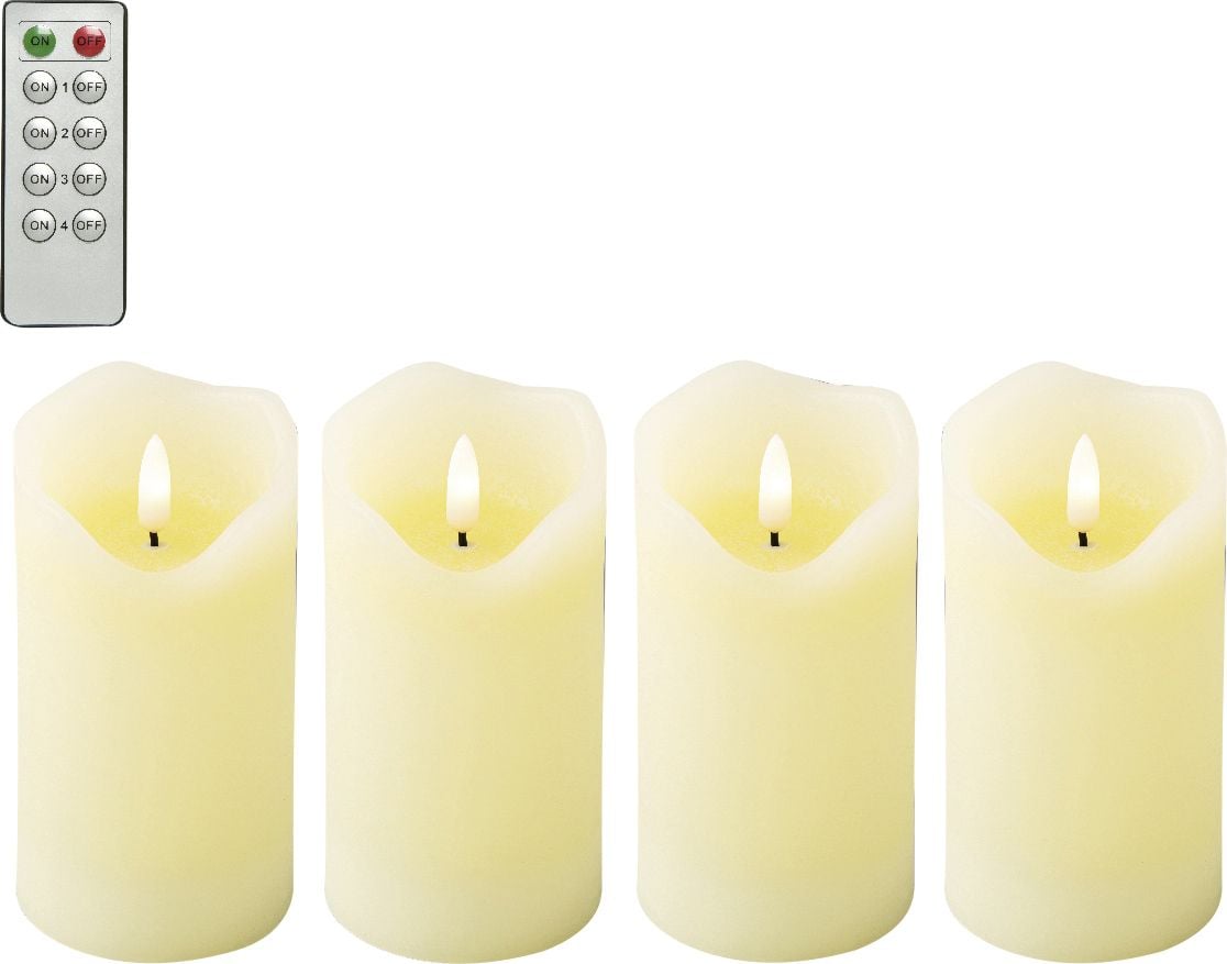 Kaemingk LED Kerze Wachs 4 Stück Indoor 13 cm creme
