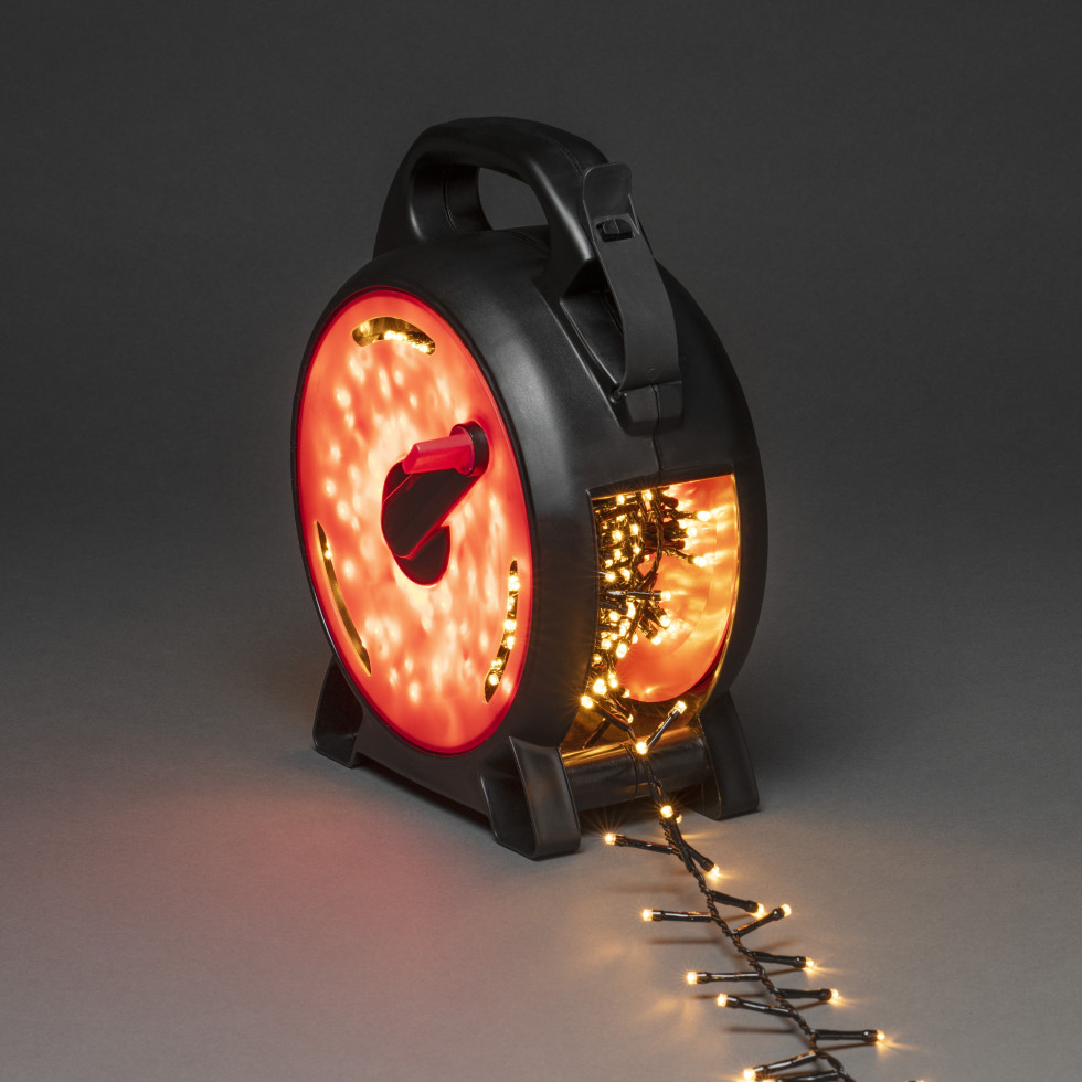 Konstsmide Micro LED Compactlights Lichterkette 600 bernstein mit Aufroller Bild 2
