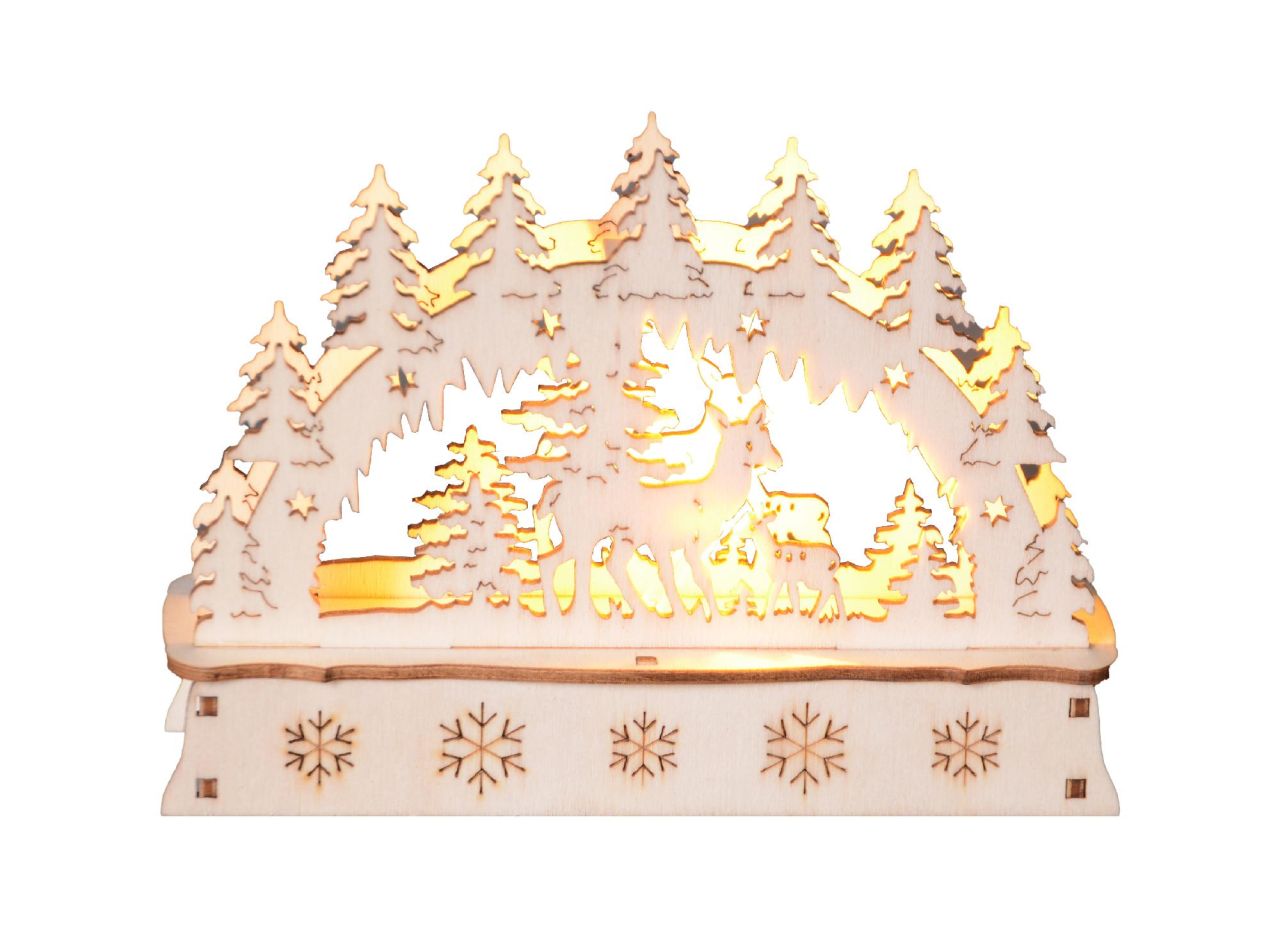 TrendLine LED Holzsilhouette 15 x 10 cm warmweiß mit Timer Bild 2