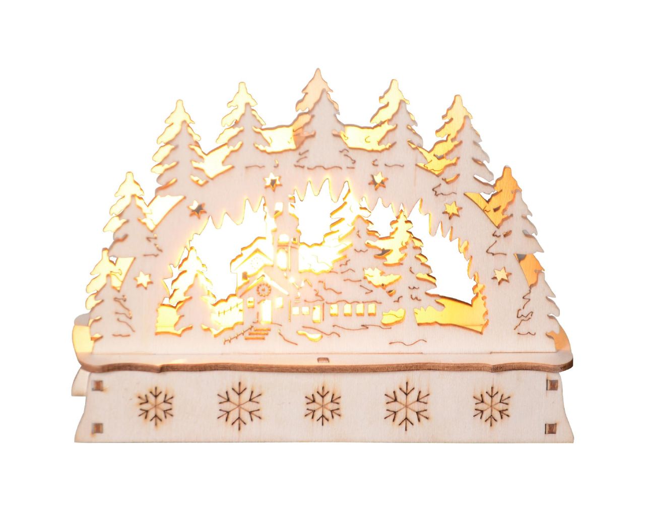 TrendLine LED Holzsilhouette 15 x 10 cm warmweiß mit Timer Bild 3