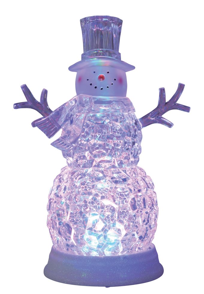 TrendLine LED Acrylfigur Schneemann 33,5 x 23 cm bunt mit Timer