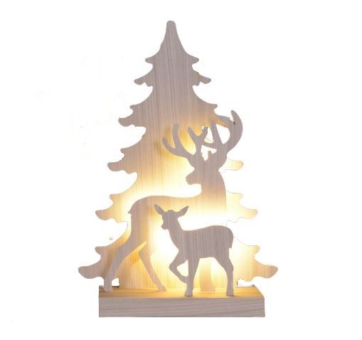 TrendLine LED Holzsilhouette Wald 41 x 29 cm warmweiß mit Timer