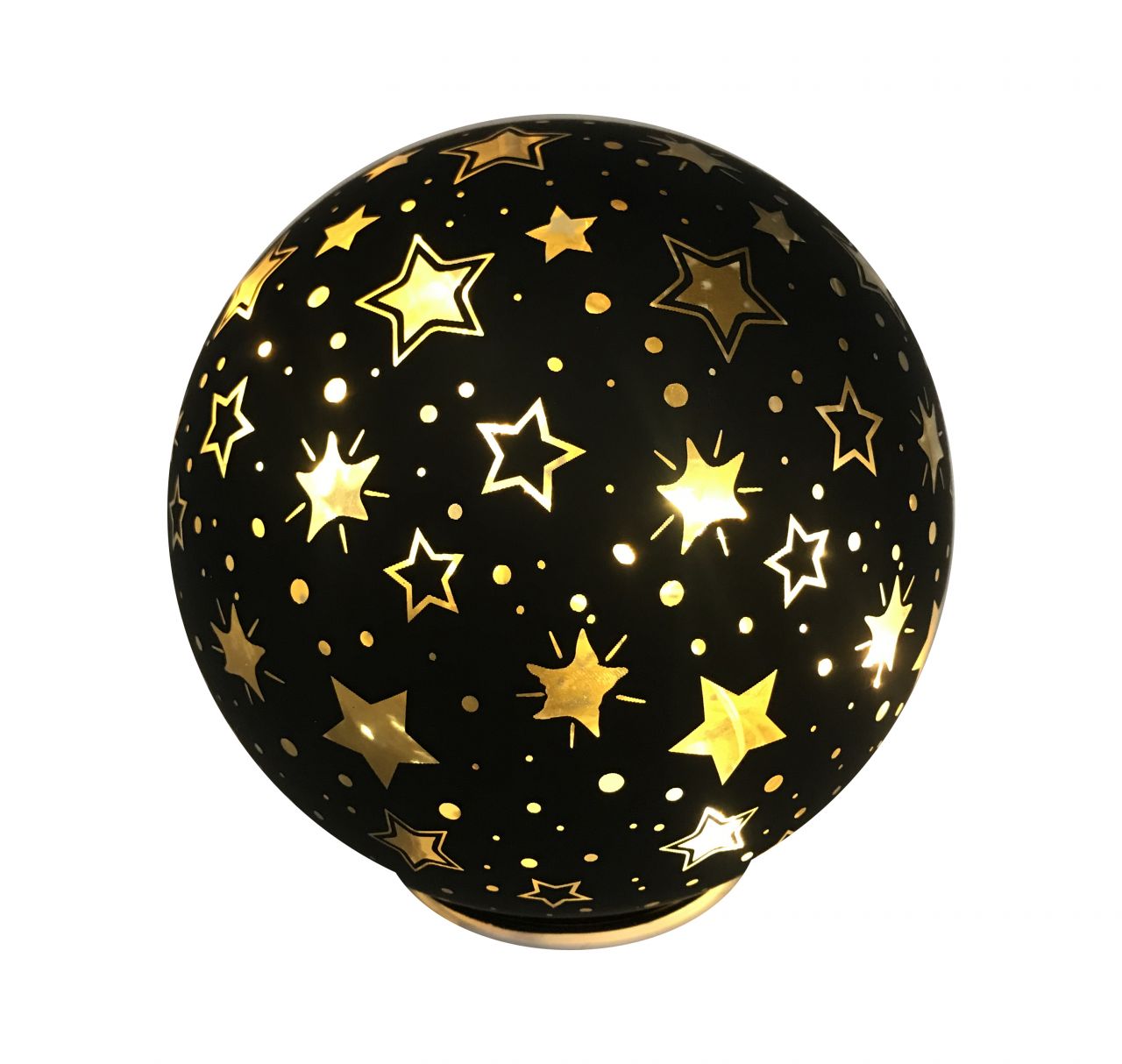 TrendLine LED Kugel schwarz Ø 15 cm warmweiß mit Timer