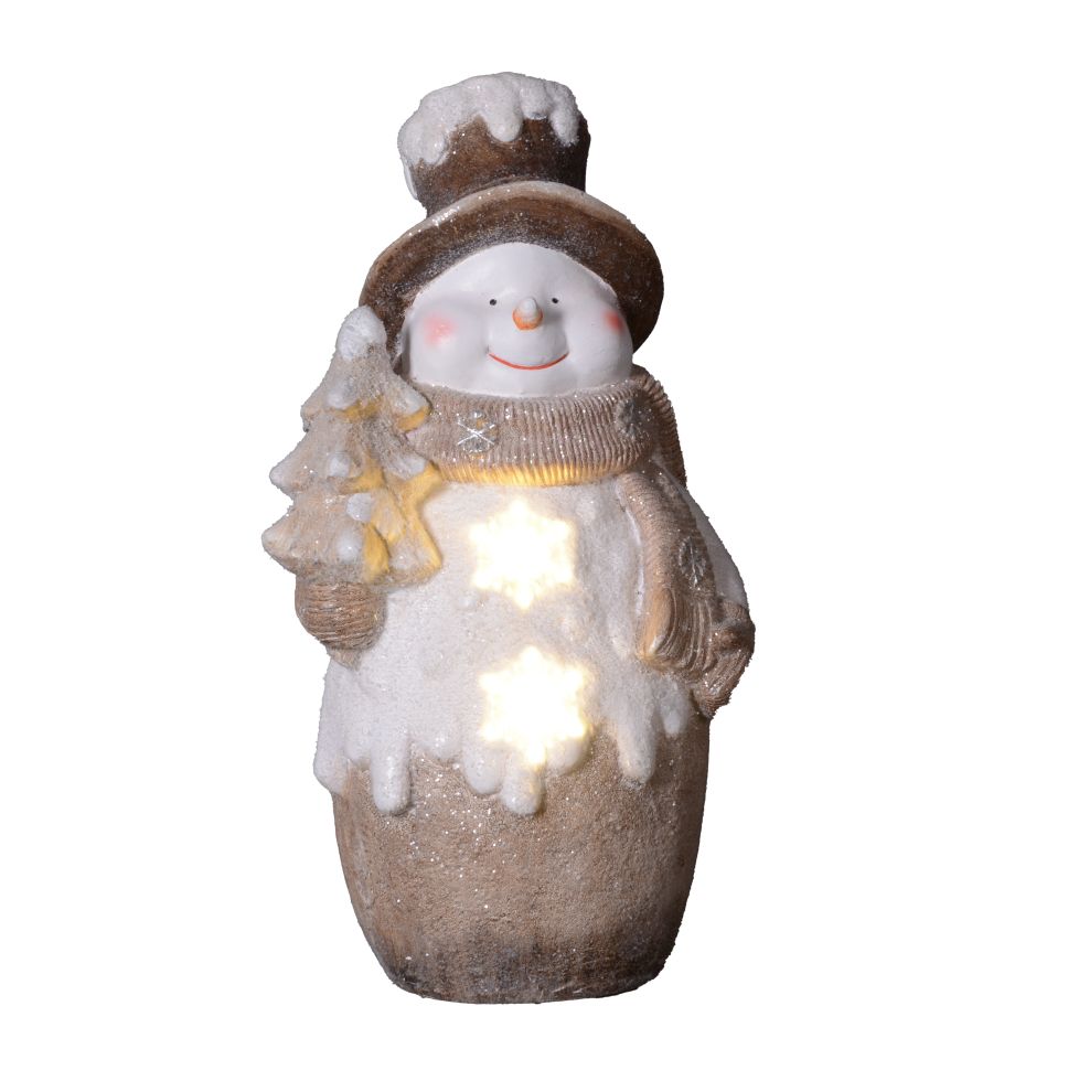 TrendLine LED Dekofigur Schneemann 51 x 26 cm warmweiß mit Timer