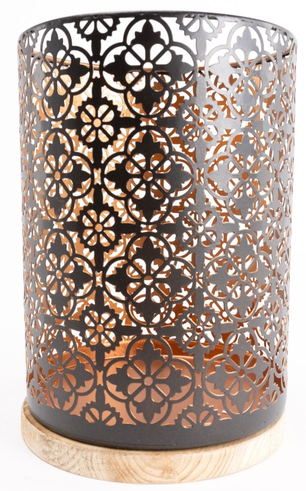 TrendLine Windlicht Metall Ø 15 x 21,5 cm schwarz gold Bild 2