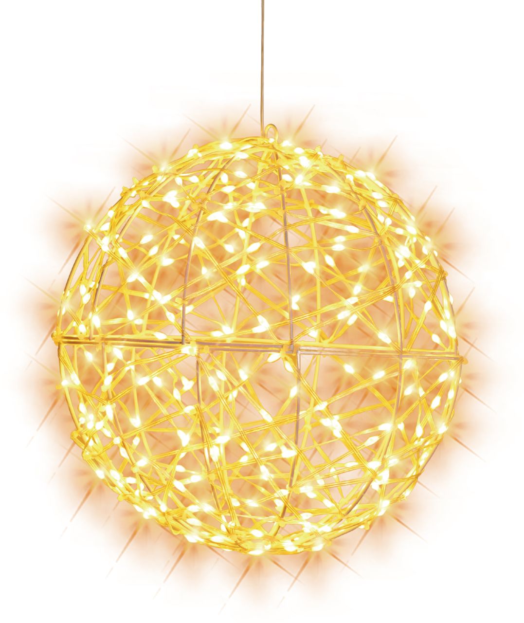 TrendLine LED Kugel Metall Ø 30 cm warmweiß Außen mit Timer