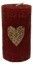 House of Rustic Kerze ruby rot mit gold Herz Ø 6,8 x 12 cm Bild 2
