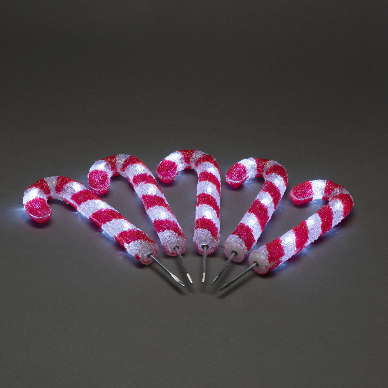 Konstsmide LED Acryl Zuckerstangen 5er-Set 40 kalt weiße Dioden Bild 2