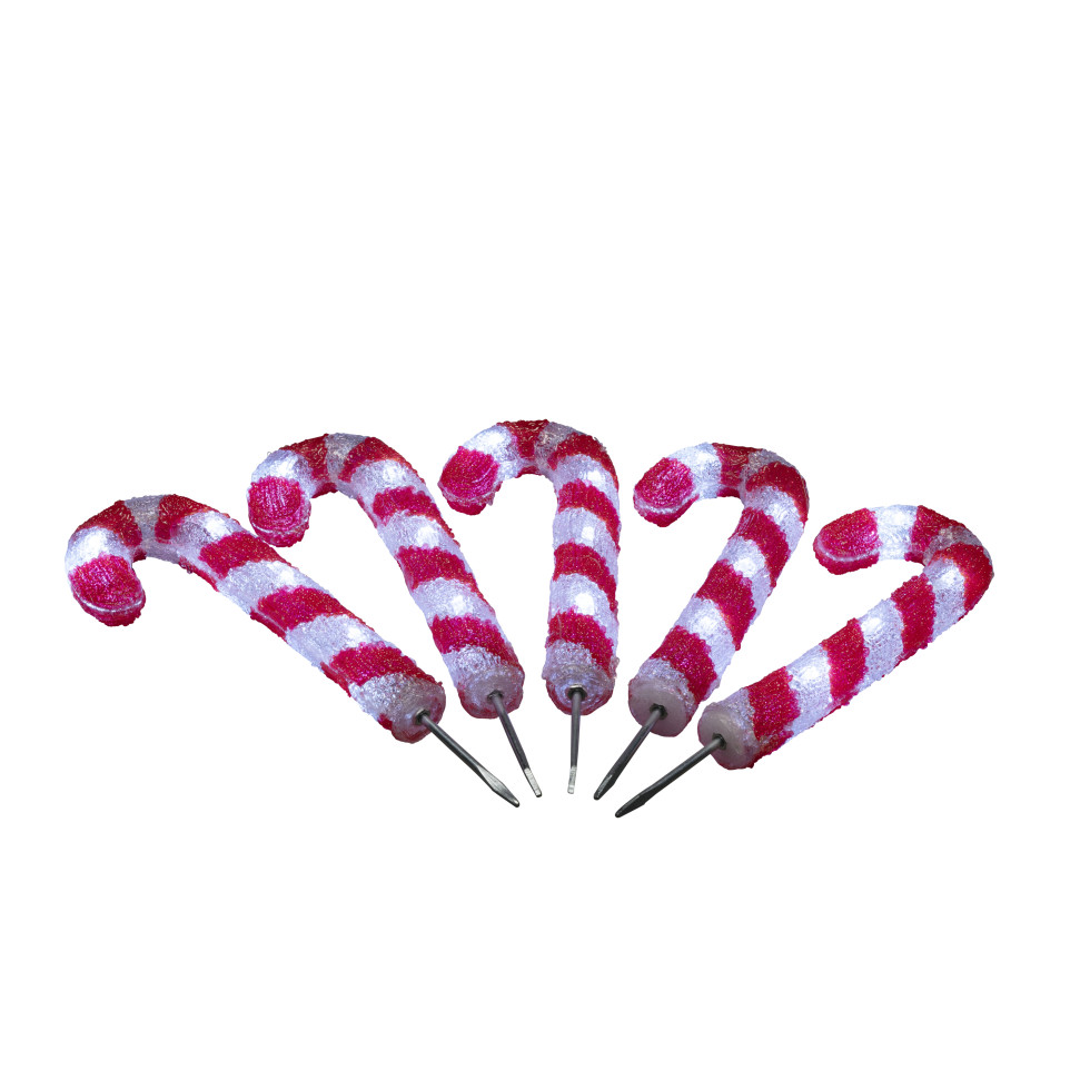 Konstsmide LED Acryl Zuckerstangen 5er-Set 40 kalt weiße Dioden Bild 3