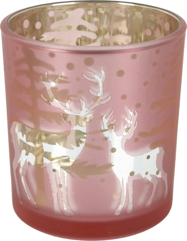 TrendLine Kerzenhalter aus Glas Ø 7 x 8 cm rot