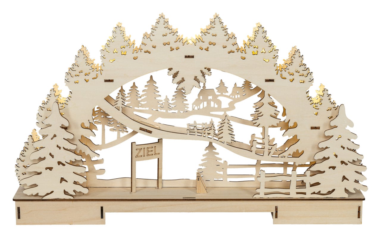 3D-Lichterbogen LED Bastelset DIY Holz Weihnachten 45 cm