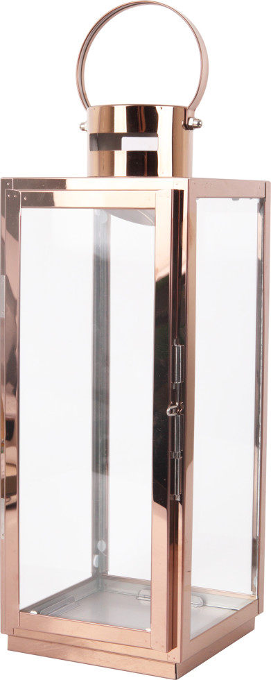 Deko Laterne Glas 32 x 13 cm transparent gold