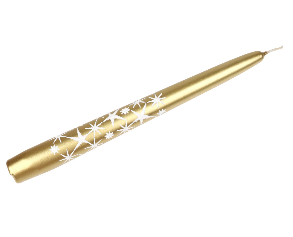 Steinhart Spitzkerze Glitzersterne 24 cm gold
