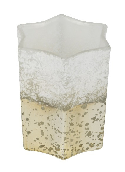 TrendLine Windlicht Glas Stern 9 cm weiß gold
